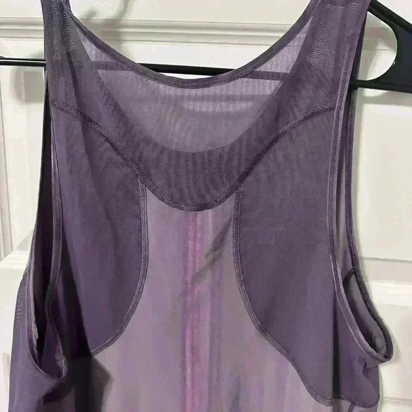 Lululemon Sculpt Tank Top Purple White Spray Dye Ink Singlet Run Mesh Size  8 - Picture 3 of 9